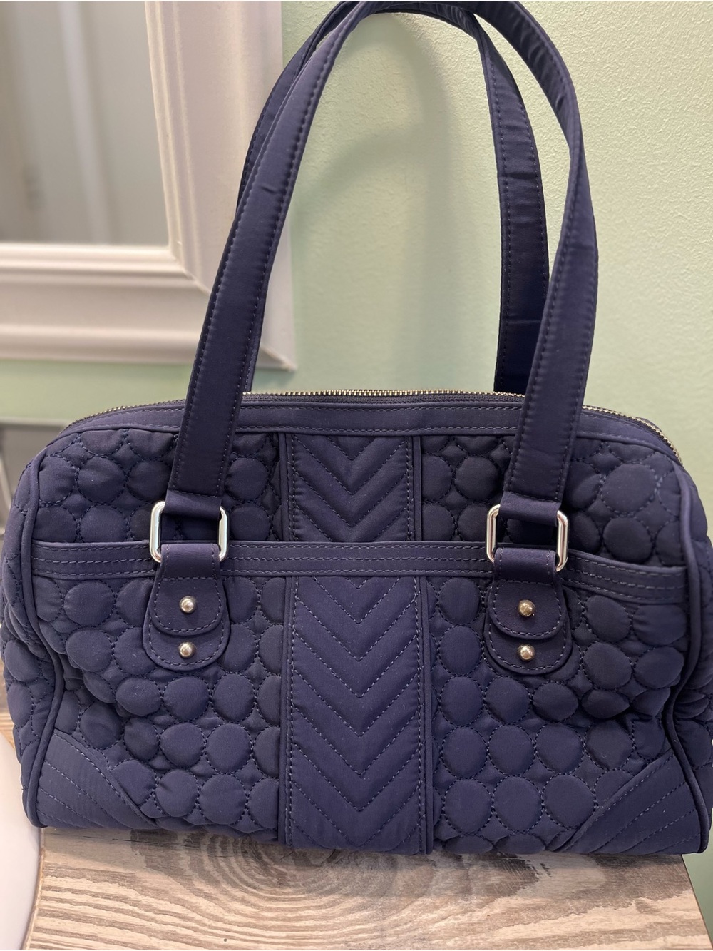 Vera Bradley Quilted Deep Navy Shoulder Bag